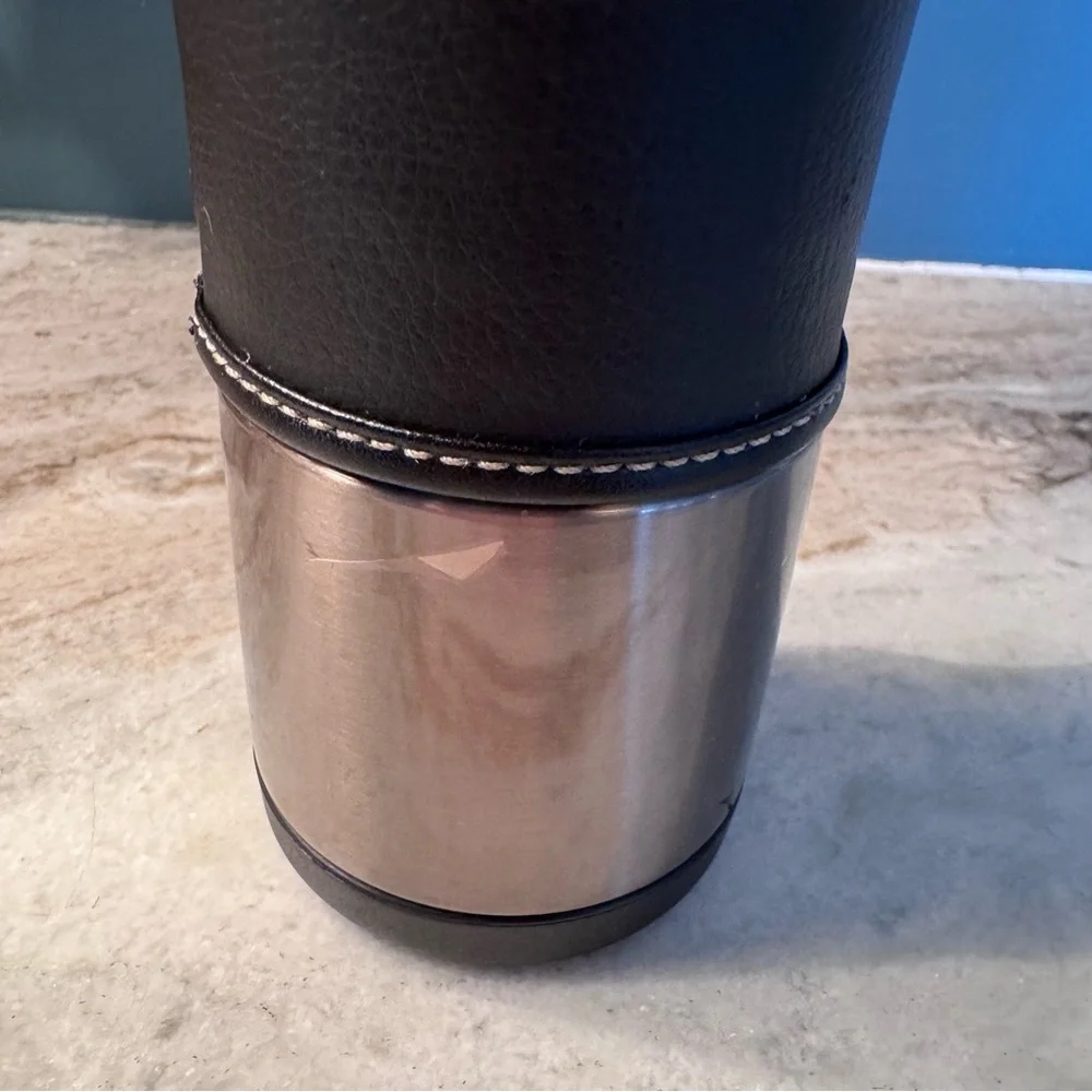Vintage - Starbucks - Brushed Stainless - Faux Leather - Travel Tumbler
